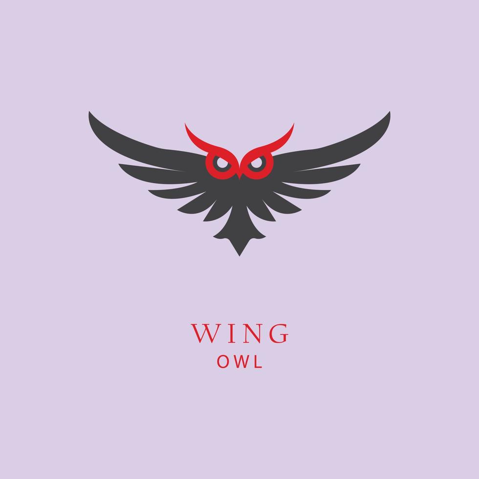 Fluffy wings owl logo vector