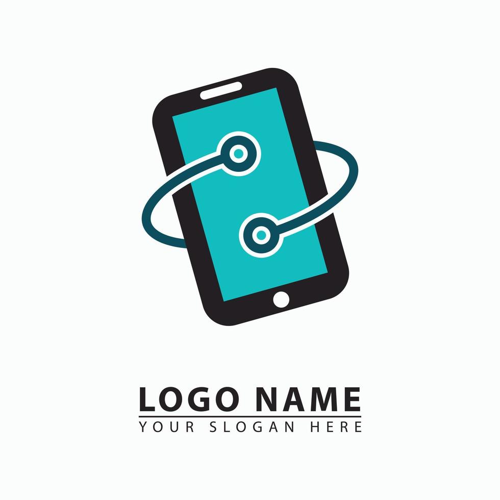 abstract mobile phone technology vector logo icon
