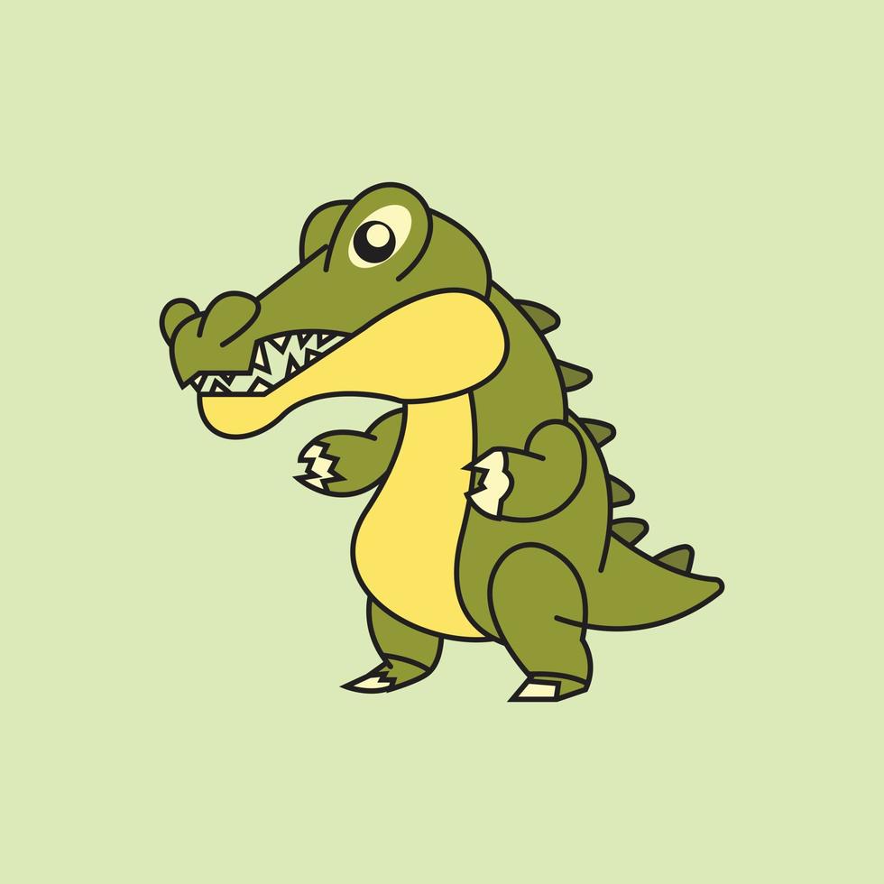 standing crocodile vector logo icon