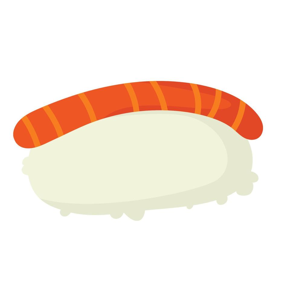 rollo de sushi con sésamo, comida japonesa. icono de estilo de dibujos animados de rollo de sushi. sushi aislado sobre fondo blanco. sushi de dibujos animados vectoriales. rollos de sushi de estilo de dibujo a mano. comida asiática vector