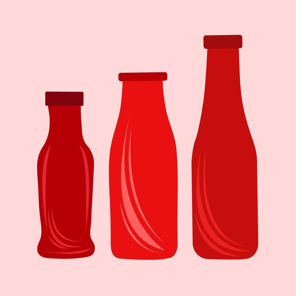 conjunto de botellas de salsa ilustración vectorial para diseño gráfico y elemento decorativo vector