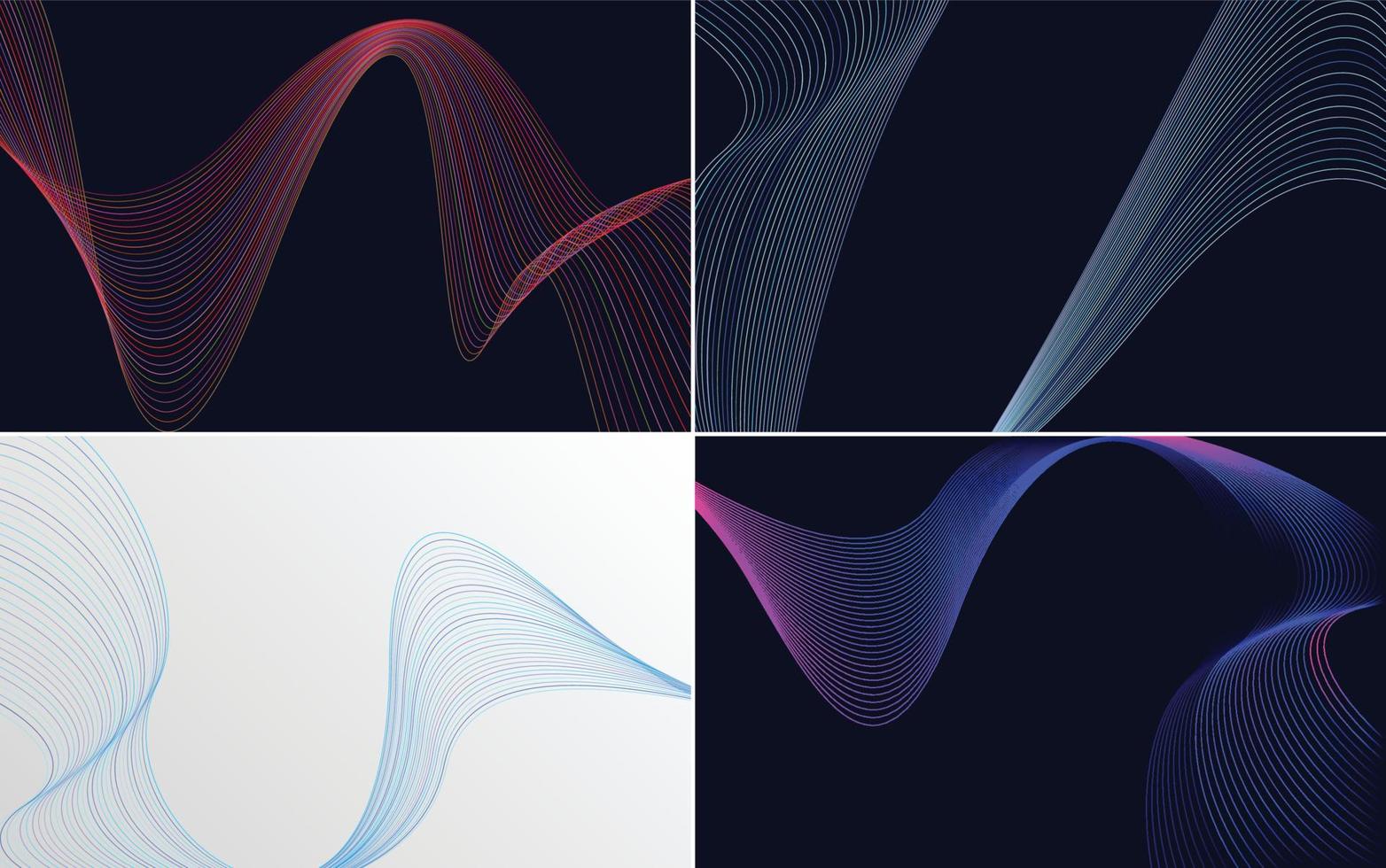 Collection of geometric minimal lines pattern set vector