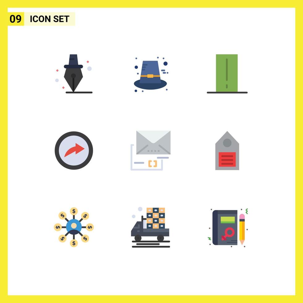 Stock Vector Icon Pack of 9 Line Signs and Symbols for email attachment device share export Editable Vector Design Elements