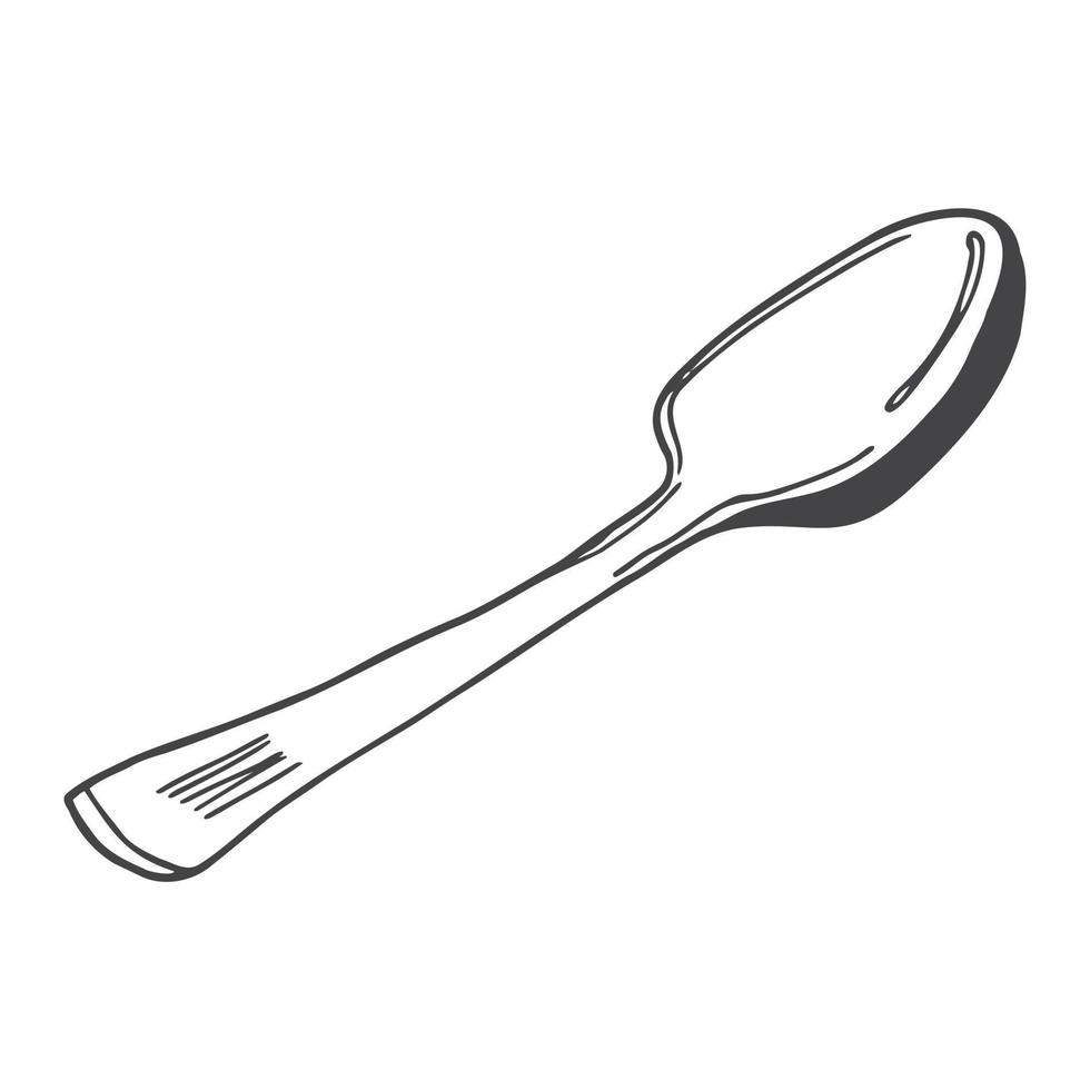 Drawing of a spoon, illustration, vector on white background. 17205720