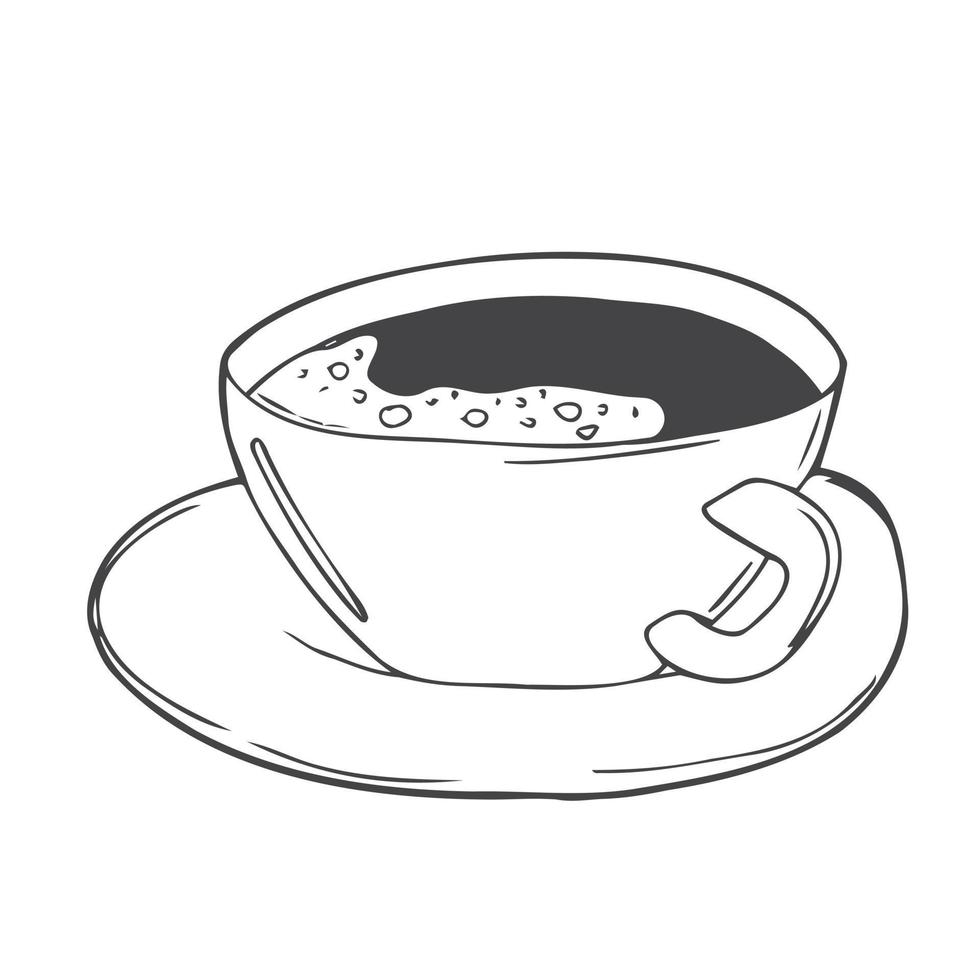ilustración de café caliente con trazado de recorte aislado en blanco. vector