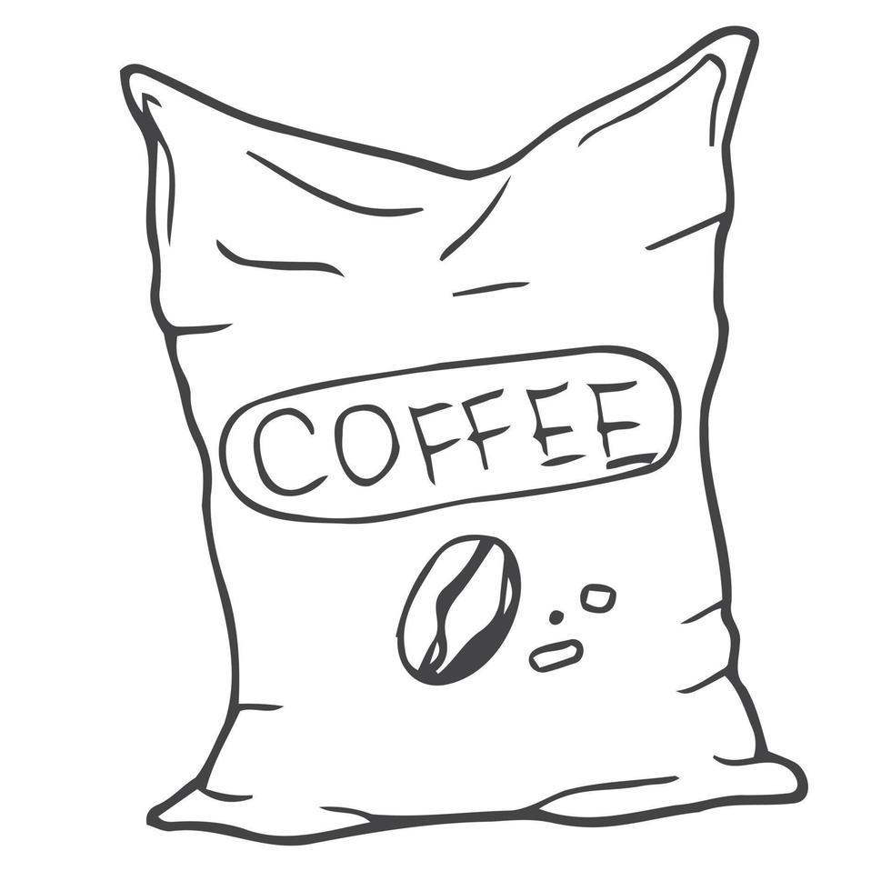 Coffee bag doodle icon. Hand drawn package of coffee. 17205727 Vector