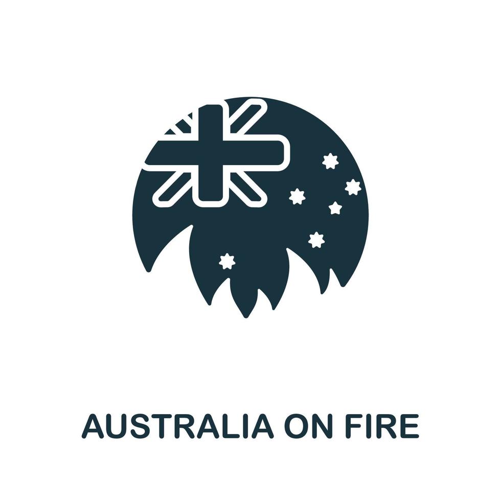 Australia On Fire icon from australia collection. Simple line Australia On Fire icon for templates, web design and infographics vector