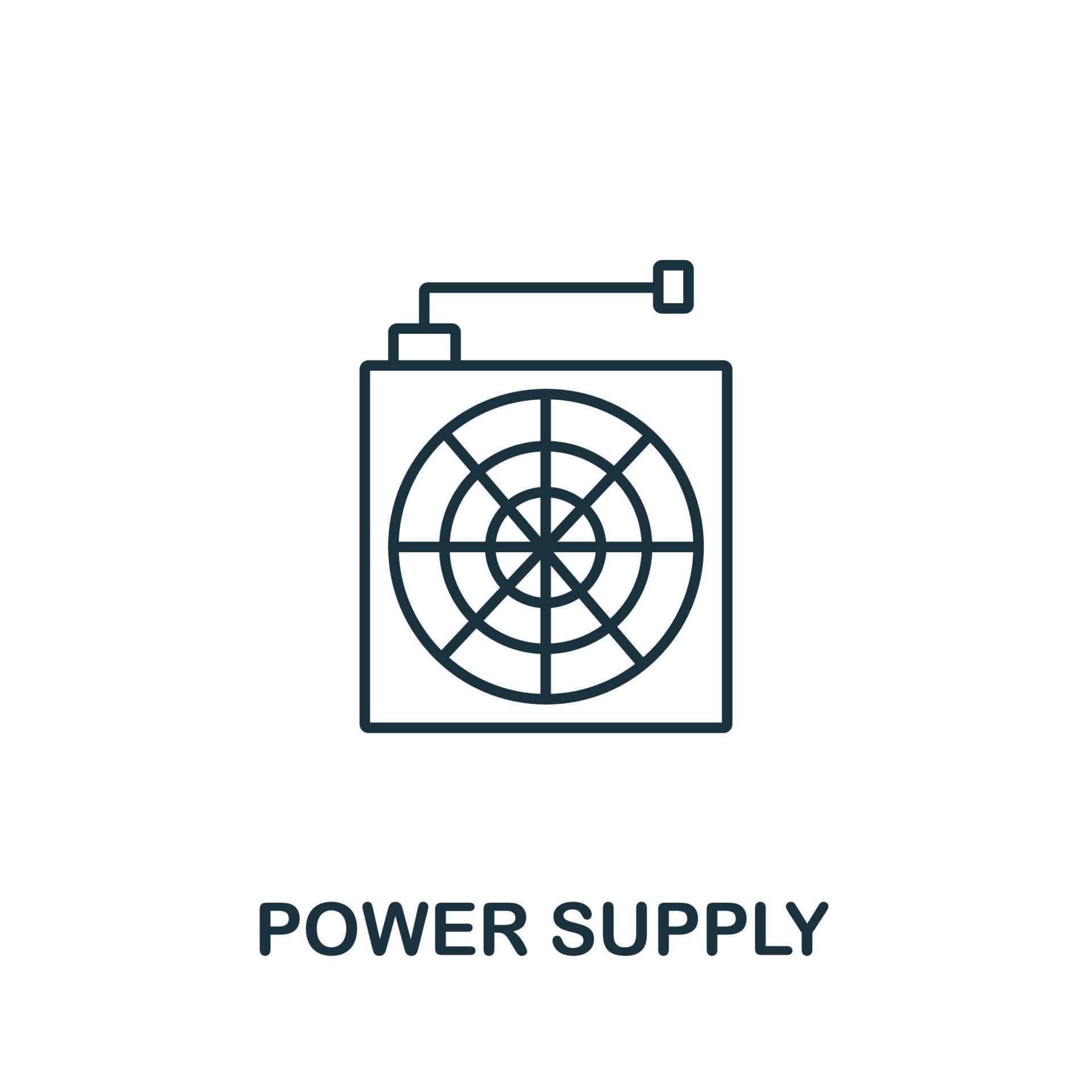 Power Supply icon from clean energy collection. Simple line element Power Supply symbol for