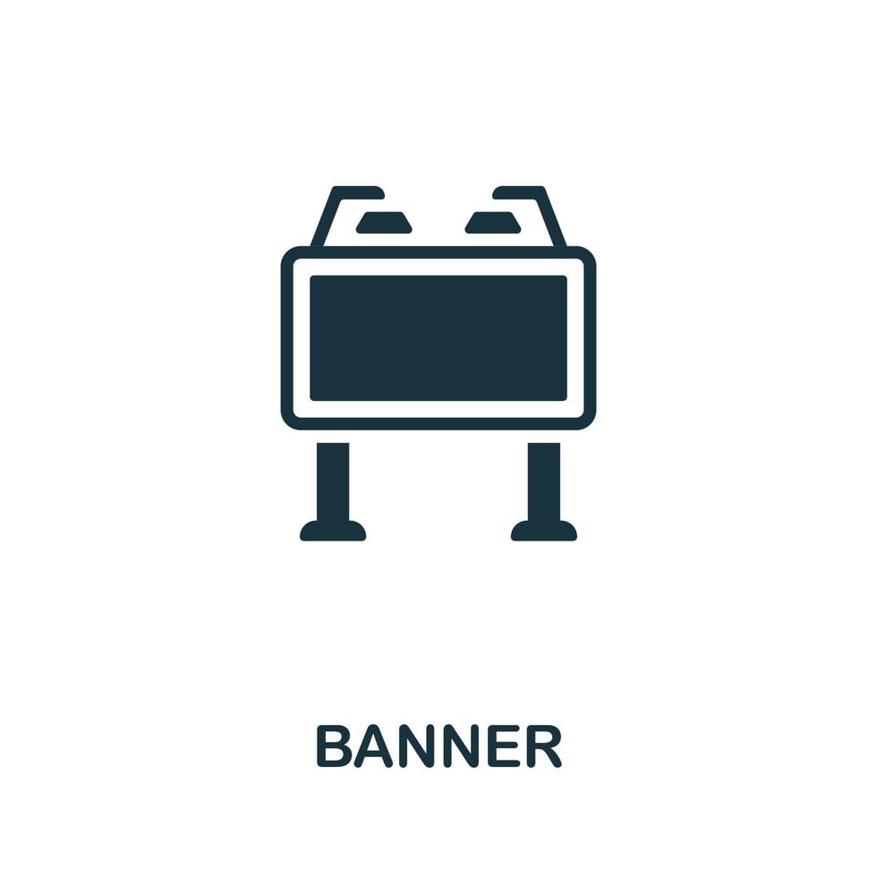 icono de pancarta. elemento simple monocromático de la colección de derechos civiles. icono de banner creativo para diseño web, plantillas, infografías y más vector