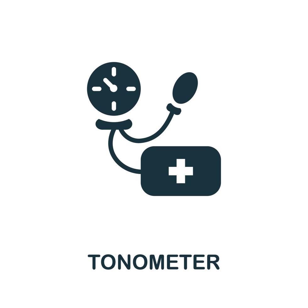 icono de tonómetro. elemento simple de la colección de salud digital. icono de tonómetro creativo para diseño web, plantillas, infografías y más vector