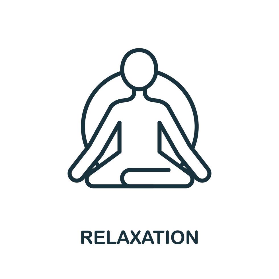 Relaxation icon from alternative medicine collection. Simple line Relaxation icon for templates, web design and infographics vector