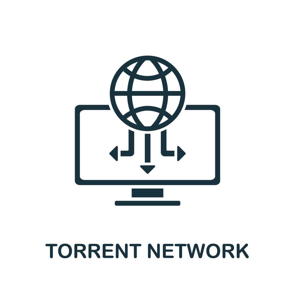 Torrent Network icon from banned internet collection. Simple line Torrent Network icon for templates, web design and infographics vector