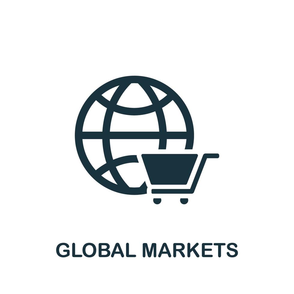 Global Markets icon. Simple element from business organization collection. Creative Global Markets icon for web design, templates, infographics and more vector