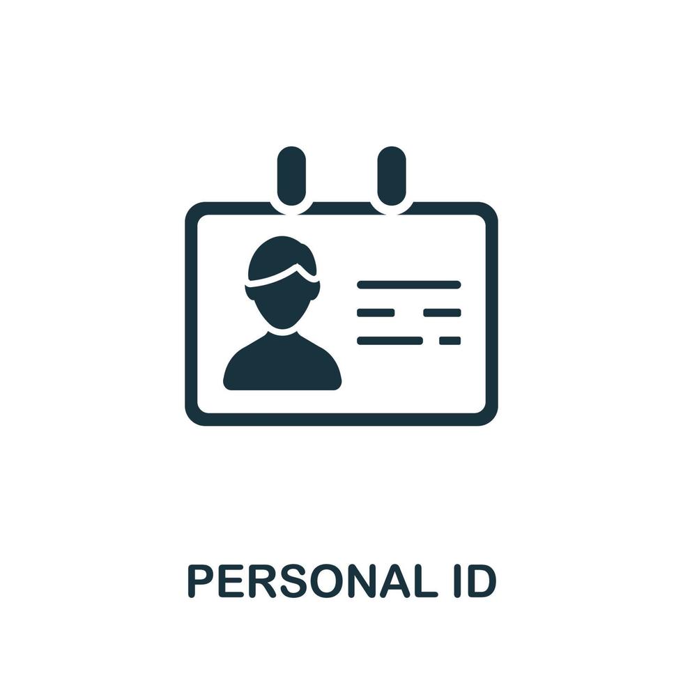 Personal Id icon. Simple illustration from digital law collection. Creative Personal Id icon for web design, templates, infographics and more vector