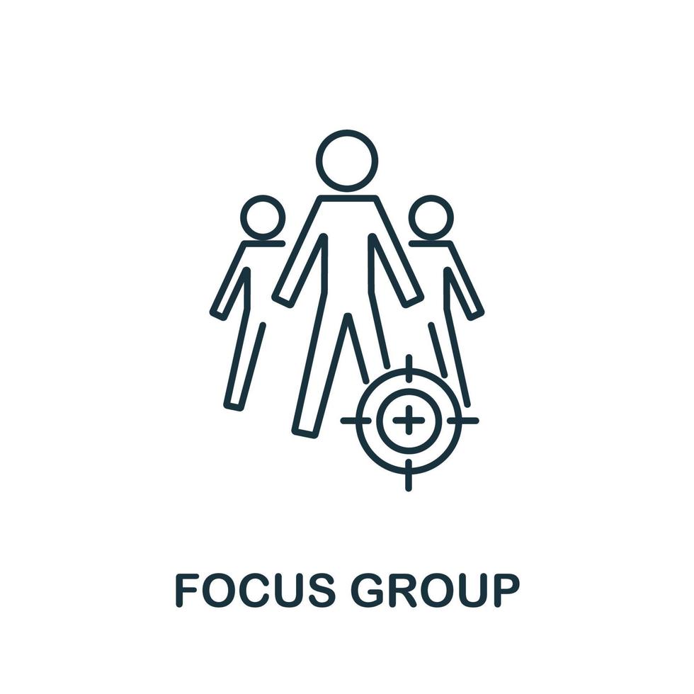 Focus Group icon from digital marketing collection. Simple line element Focus Group symbol for templates, web design and infographics vector