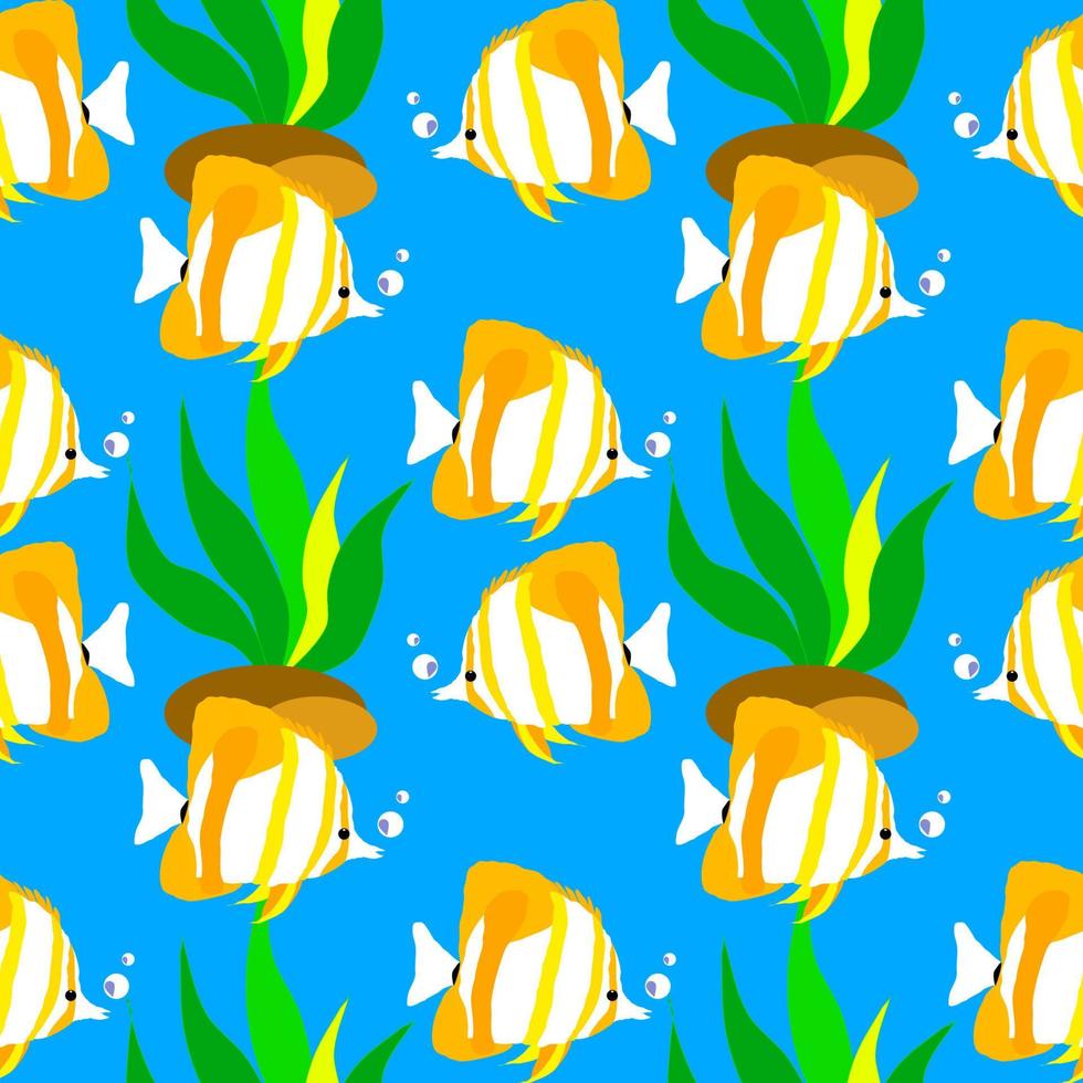 pattern with fishes vector illustration