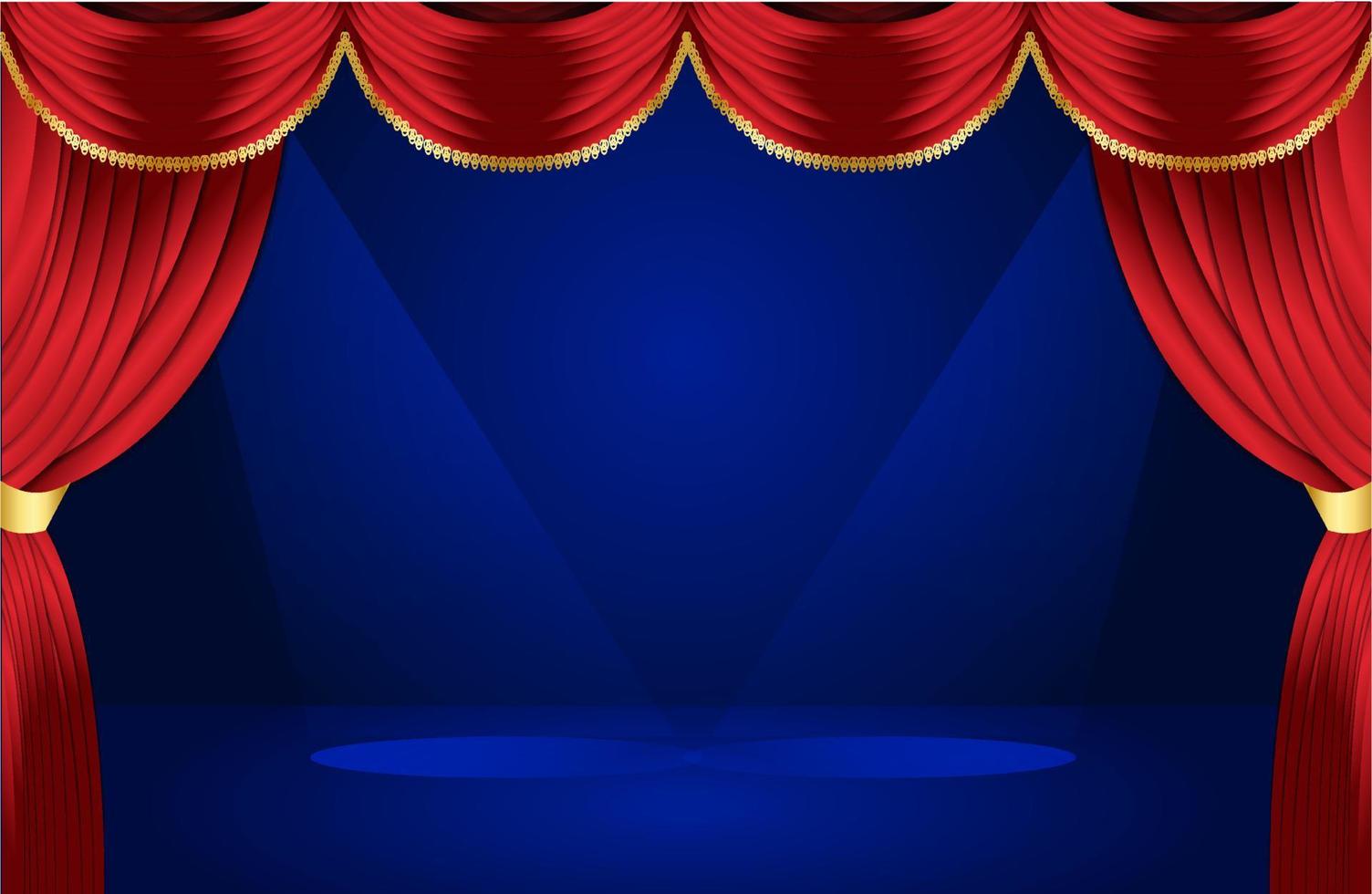 Thai pattern stage backdrop with curtain for decoration vector illustration