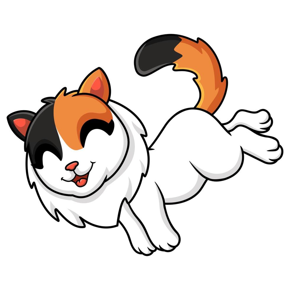 Cute turkish van cat cartoon vector