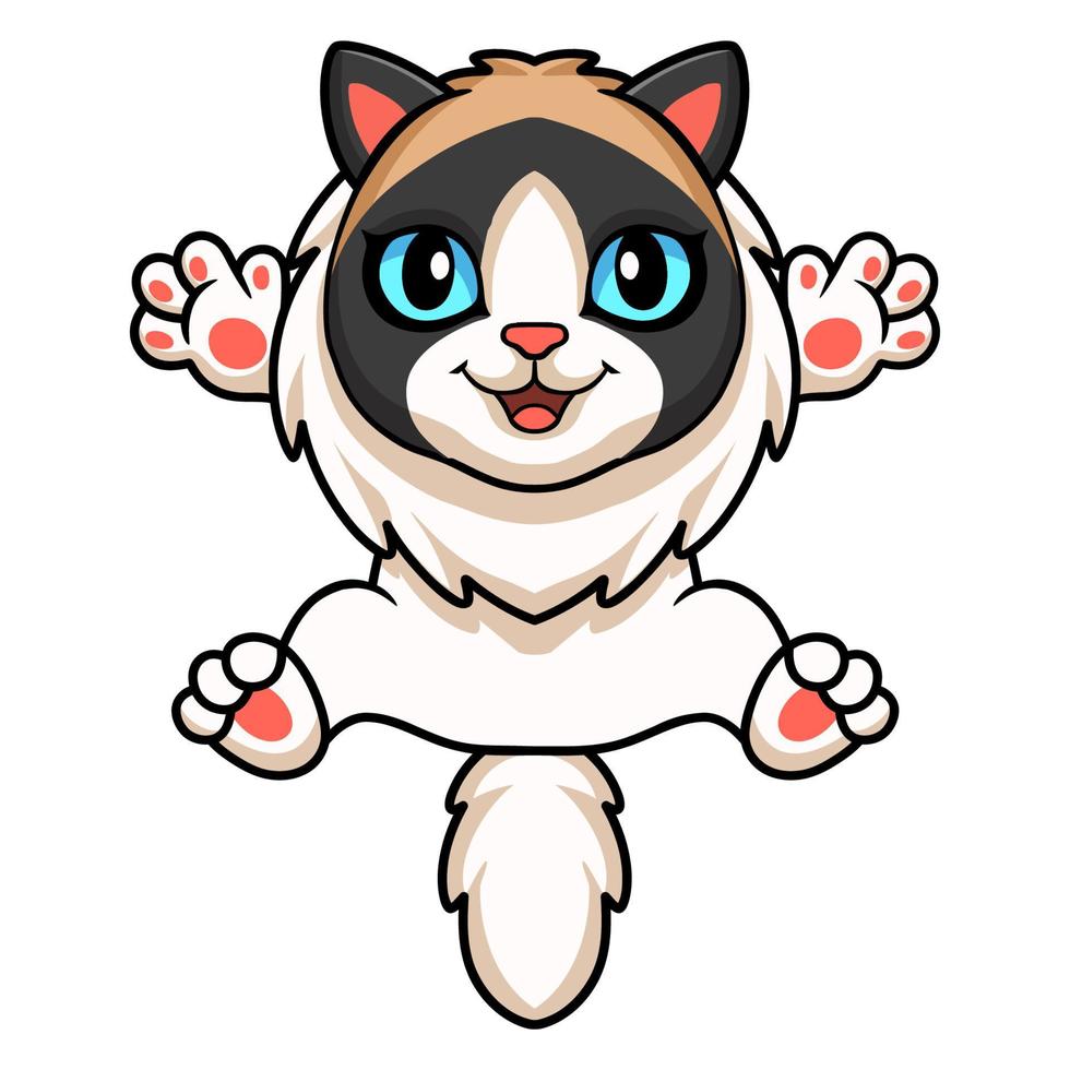 lindo, muñeca de trapo, gato, caricatura vector