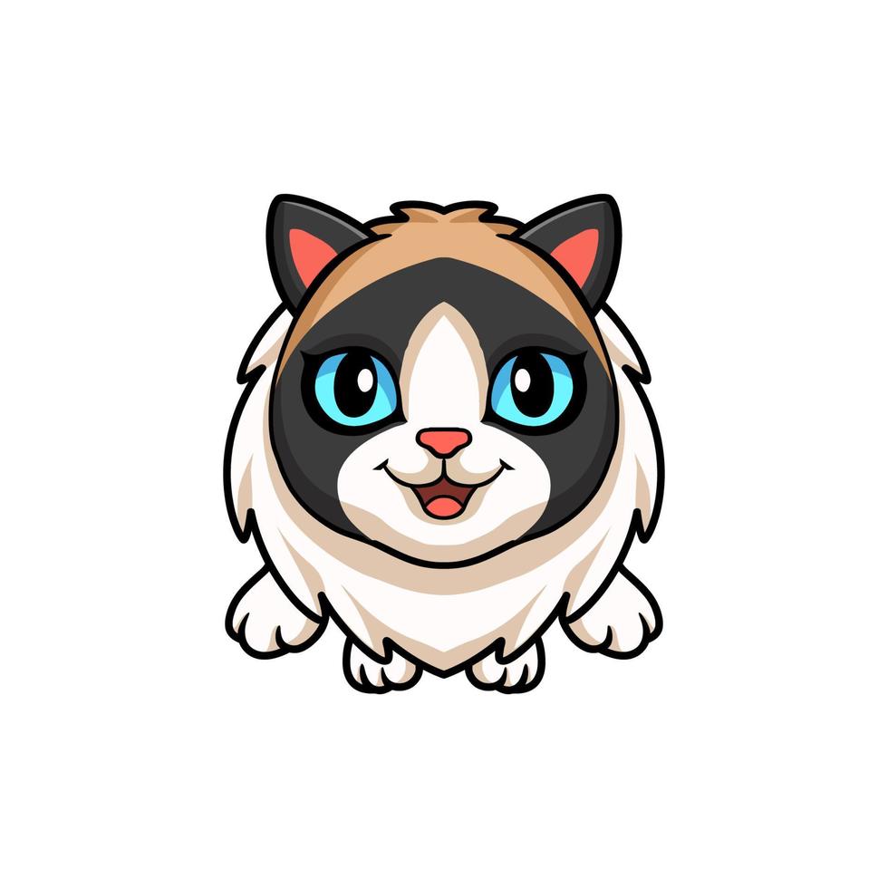 Cute rag doll cat cartoon vector