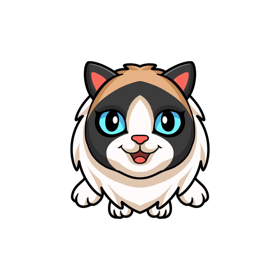 Cute rag doll cat cartoon vector