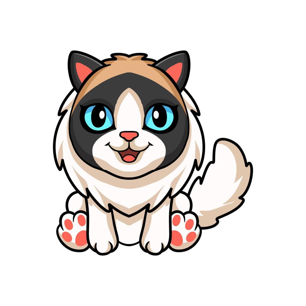 lindo, muñeca de trapo, gato, caricatura vector