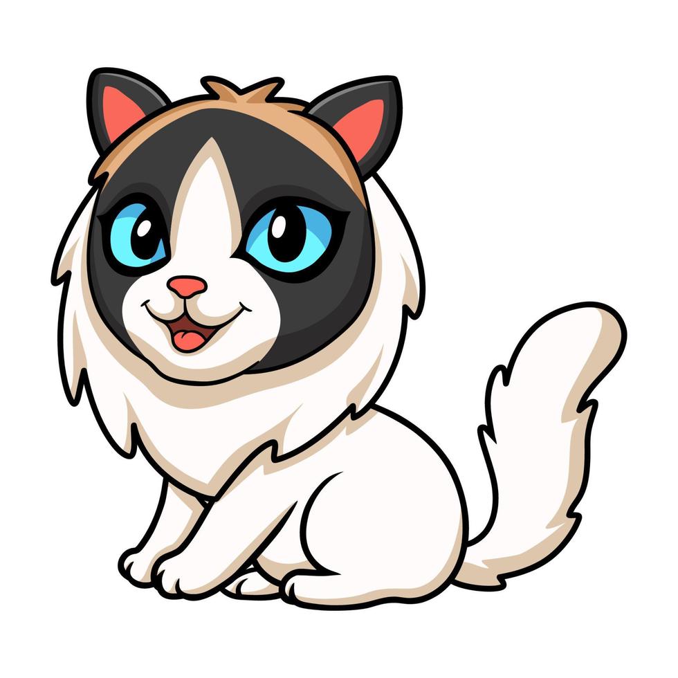 Cute rag doll cat cartoon vector