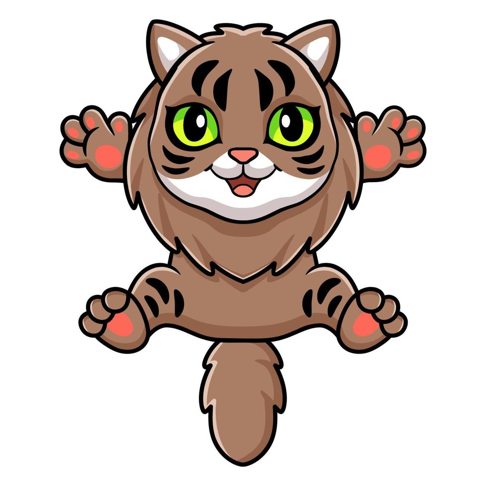 Cute little siberian cat cartoon vector