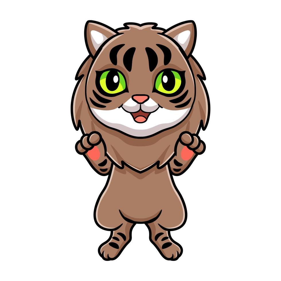 Cute siberian cat cartoon standing vector