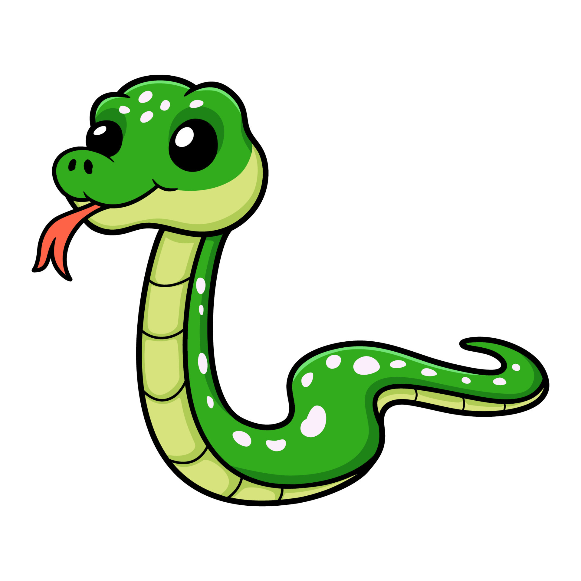 Cute green tree python cartoon 17206201 Vector Art at Vecteezy