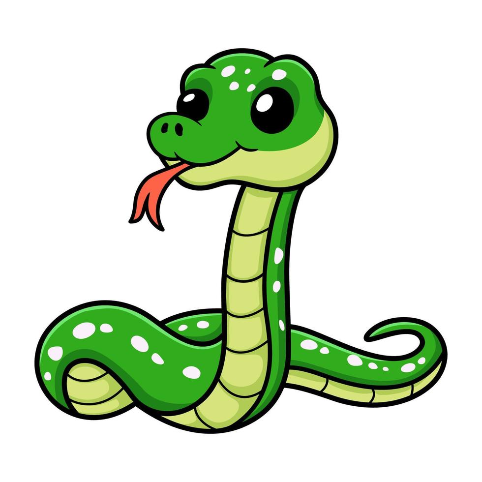 Cute green tree python cartoon 17206203 Vector Art at Vecteezy