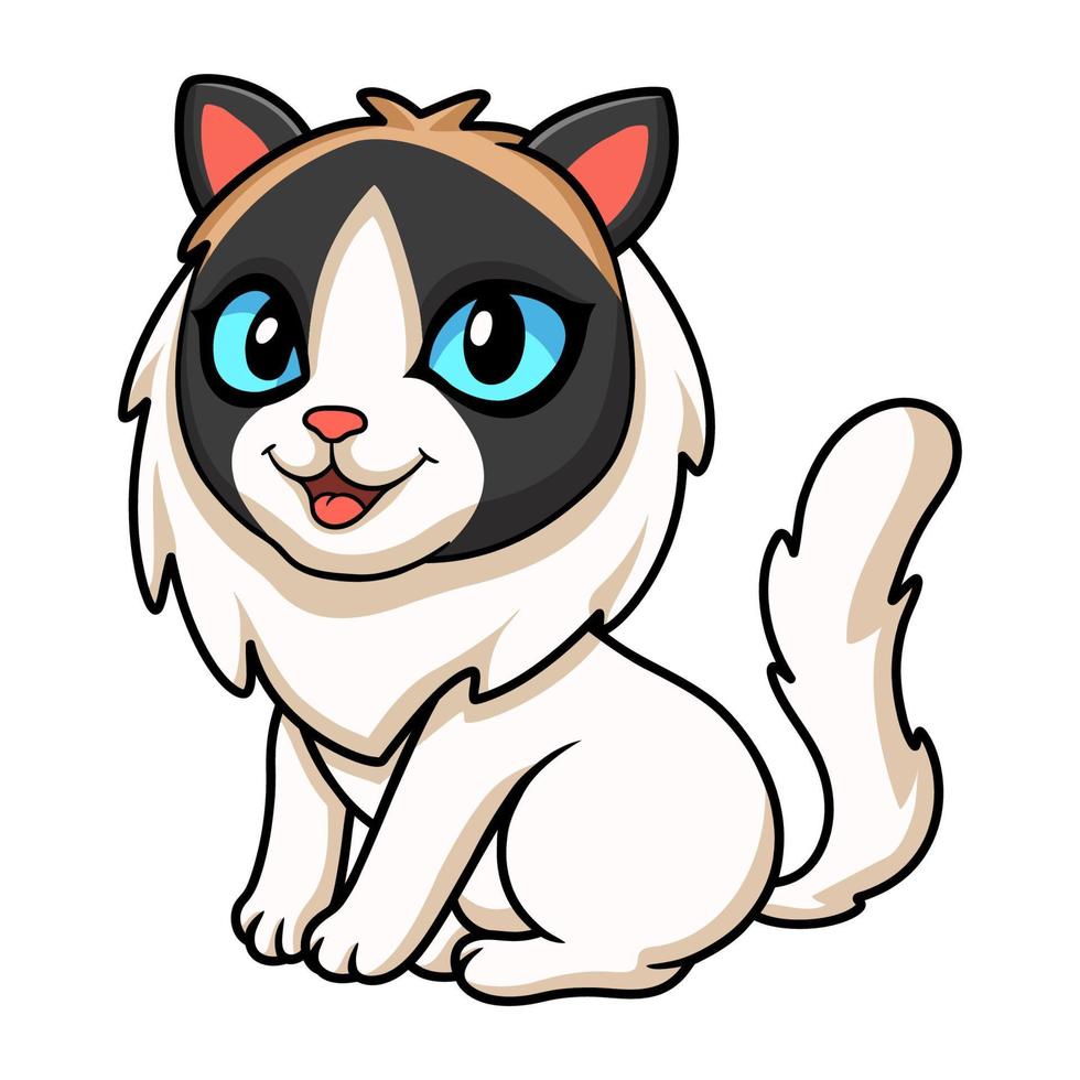 lindo, muñeca de trapo, gato, caricatura vector