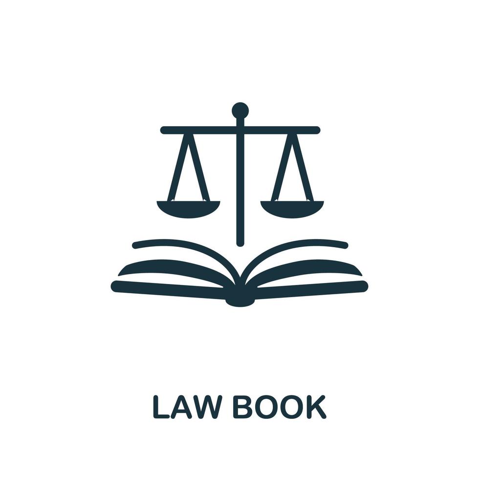 Law Book icon. Monochrome simple element from civil rights collection. Creative Law Book icon for web design, templates, infographics and more vector