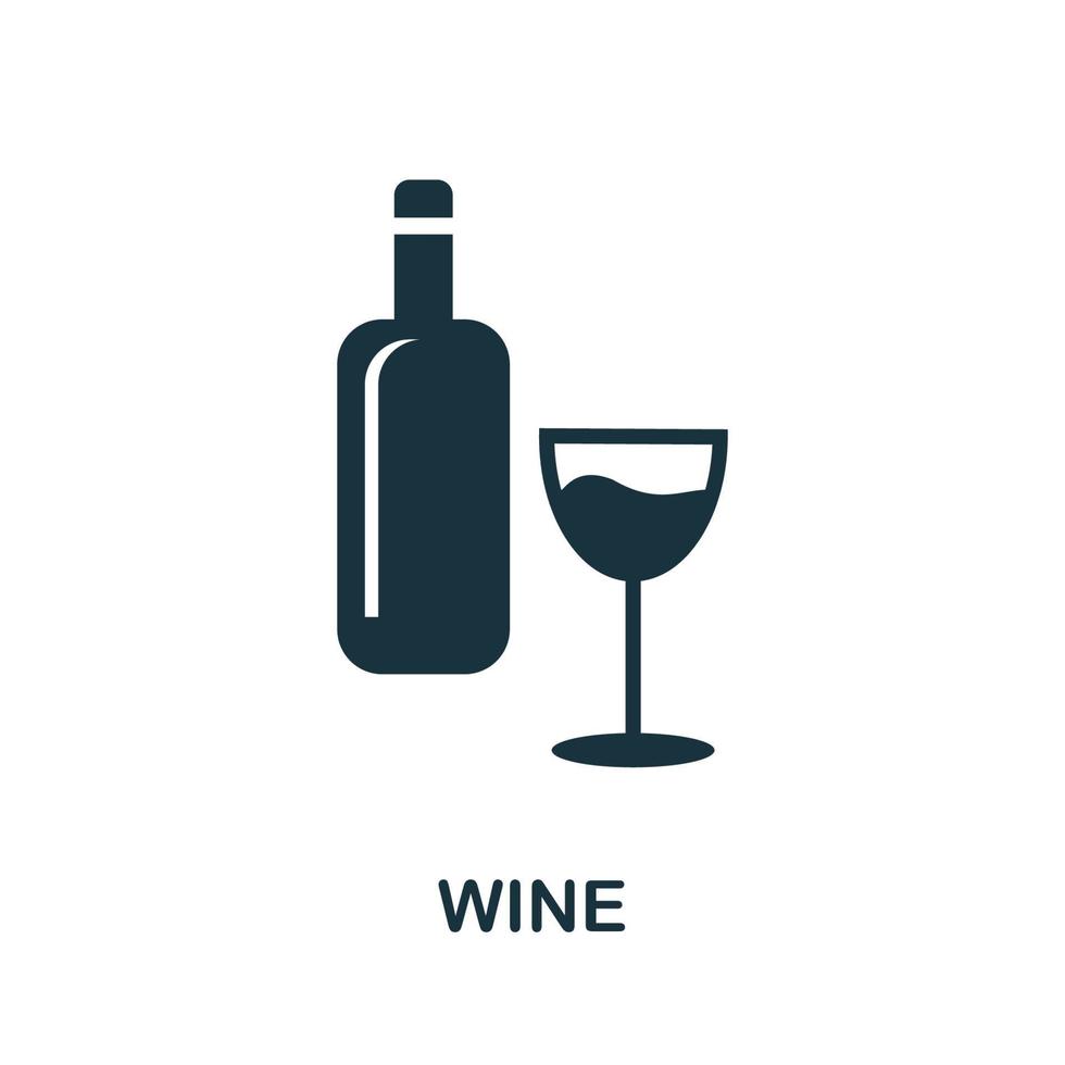 icono de vino. elemento simple de la colección de bebidas. icono de vino creativo para diseño web, plantillas, infografías y más vector