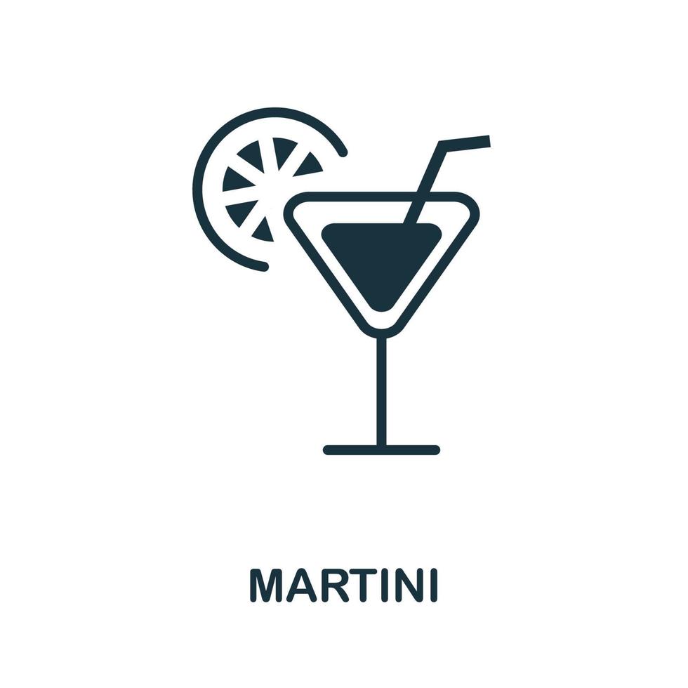 icono de martini. elemento simple de la colección de bebidas. icono de martini creativo para diseño web, plantillas, infografías y más vector