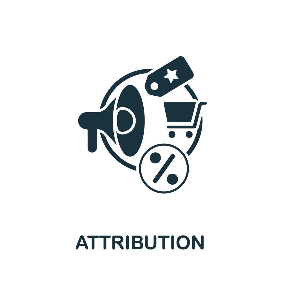 Attribution icon from affiliate marketing collection. Simple line Attribution icon for templates, web design and infographics vector