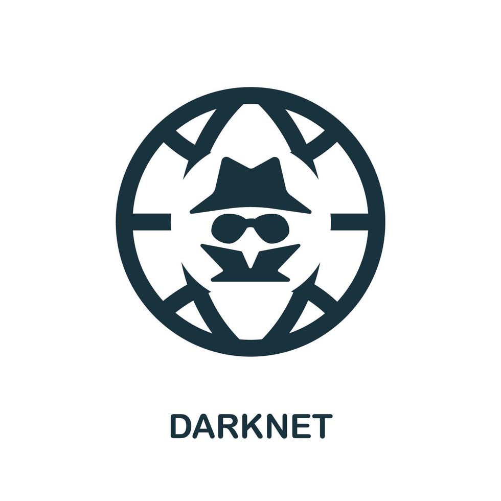 Darknet icon. Simple line element Darknet symbol for templates, web design and infographics vector