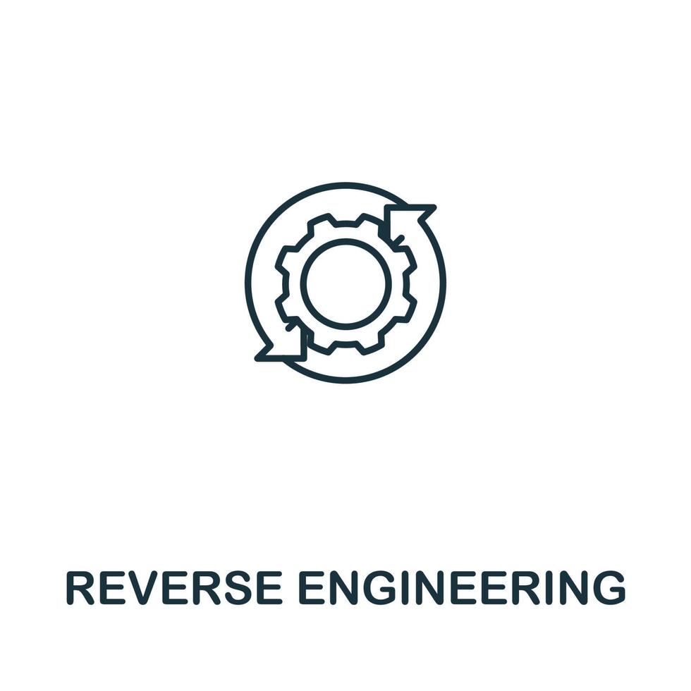 Reverse Engineering icon from artificial intelligence collection. Simple line Reverse Engineering icon for templates, web design and infographics vector