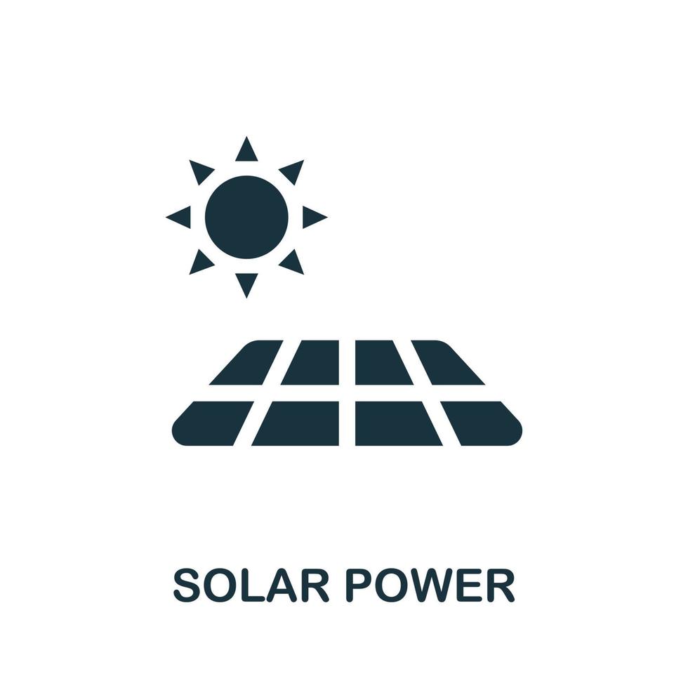 icono de energía solar. icono de energía solar monocromática simple para plantillas, diseño web e infografía vector