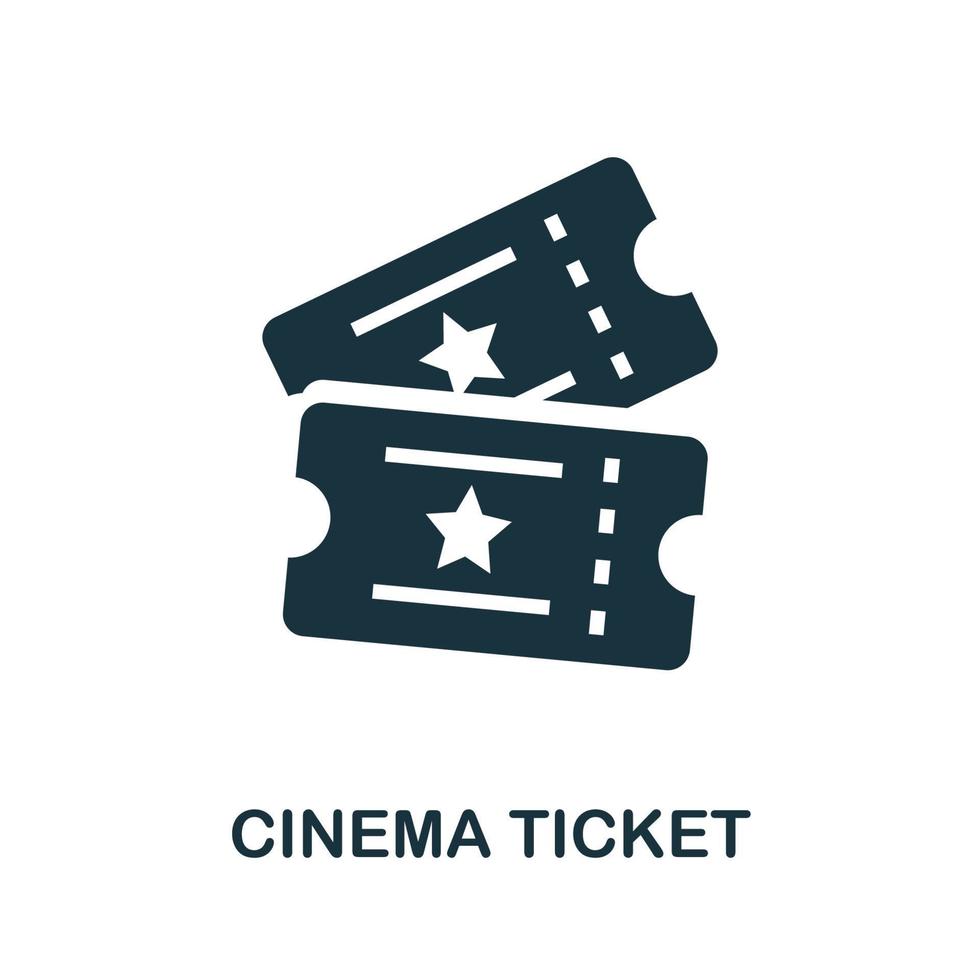 icono de entrada de cine. elemento simple de la colección de cine. icono de entrada de cine creativo para diseño web, plantillas, infografías y más vector