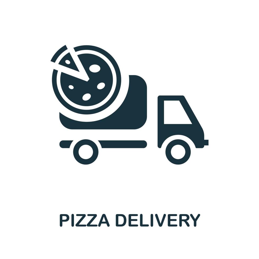 icono de entrega de pizza. elemento simple de la colección de entrega. icono creativo de entrega de pizza para diseño web, plantillas, infografías y más vector