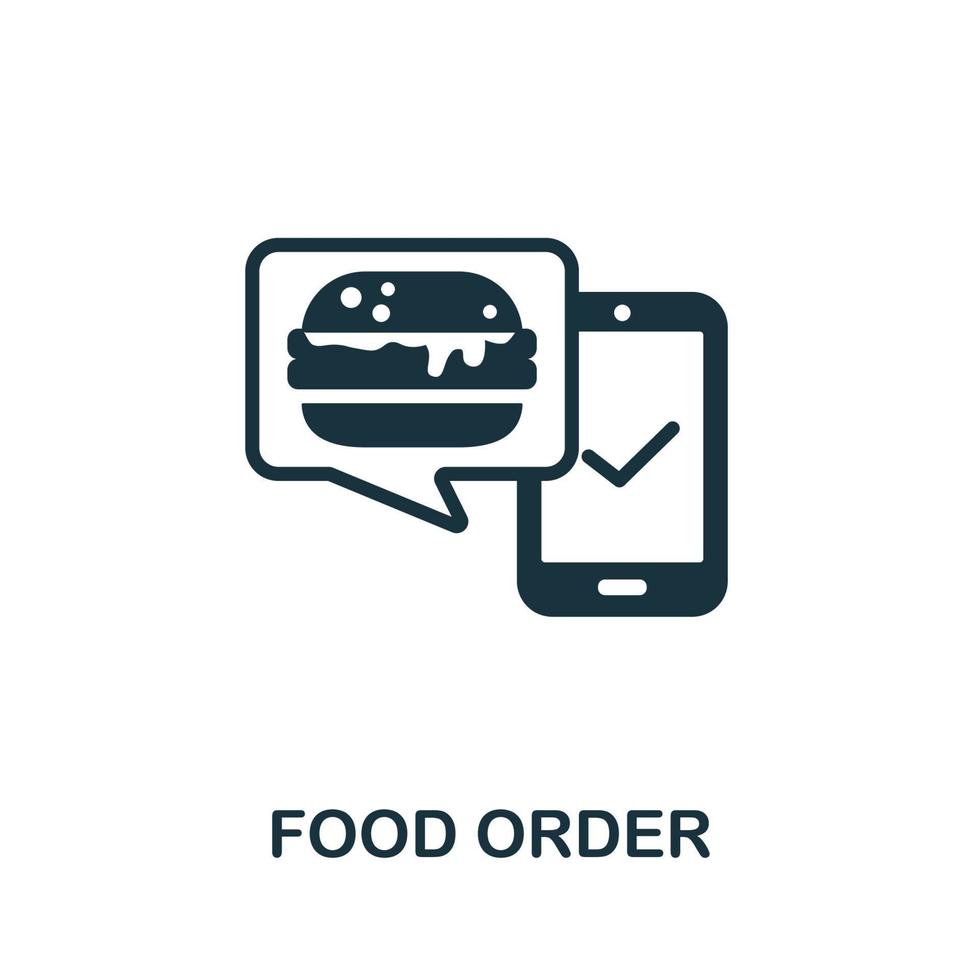 icono de orden de comida. elemento simple monocromático de la colección de servicios digitales. icono de orden de comida creativa para diseño web, plantillas, infografías y más vector