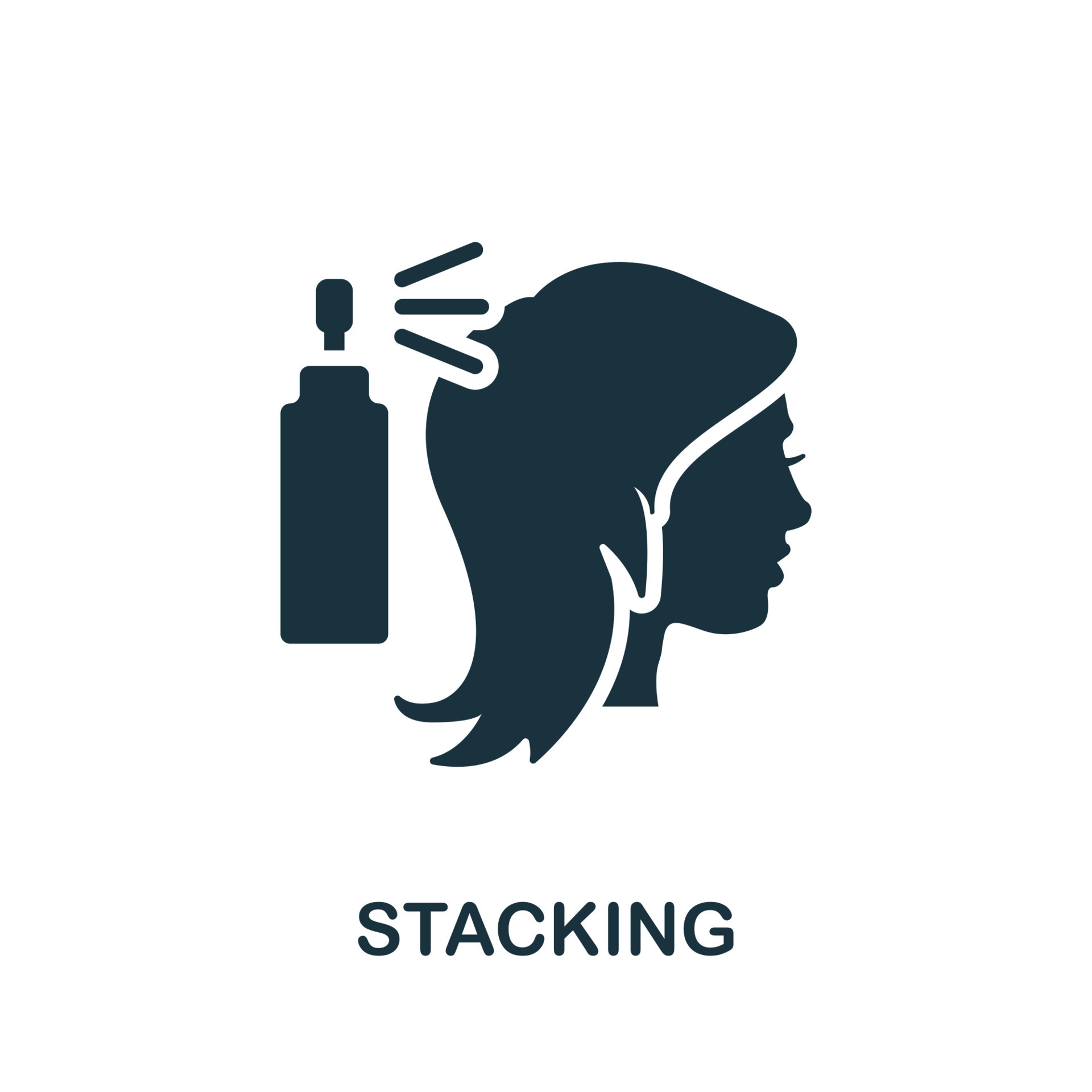 Stacking icon. Simple element from beauty salon collection. Creative ...