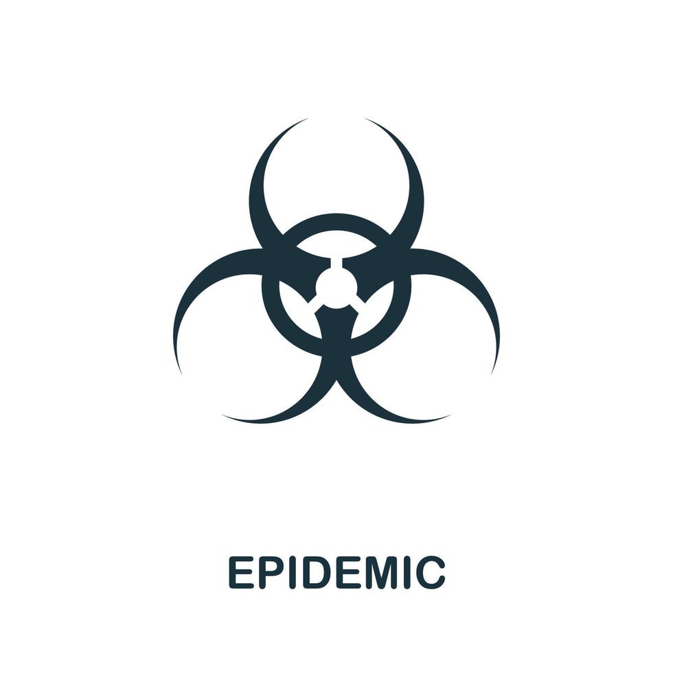 icono de epidemia. ilustración simple de la colección de coronavirus. icono de epidemia creativa para diseño web, plantillas, infografías y más vector
