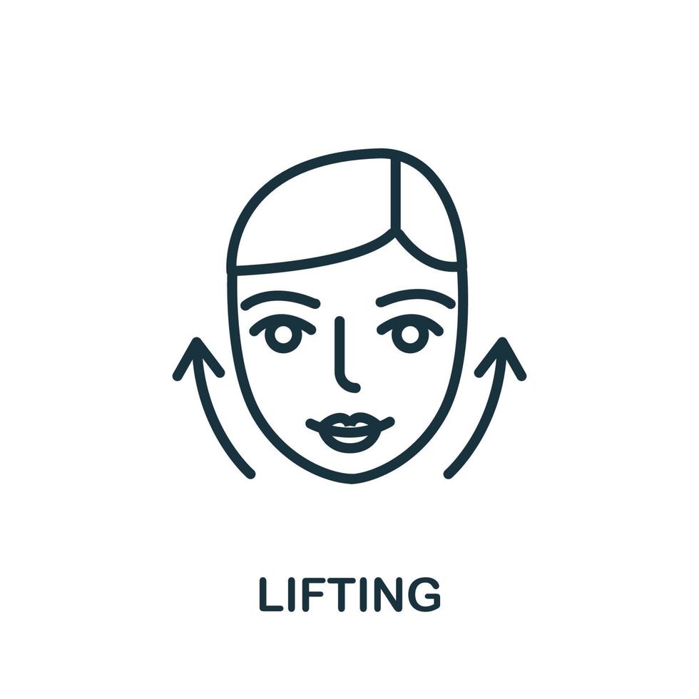 Lifting icon. Simple element from cosmetology collection. Creative Lifting icon for web design, templates, infographics and more vector