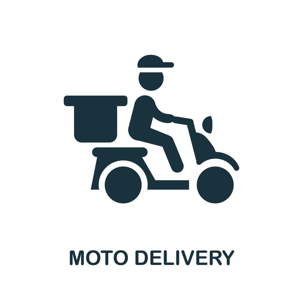 icono de entrega de motos. elemento simple de la colección de entrega. icono creativo de entrega de motos para diseño web, plantillas, infografías y más vector