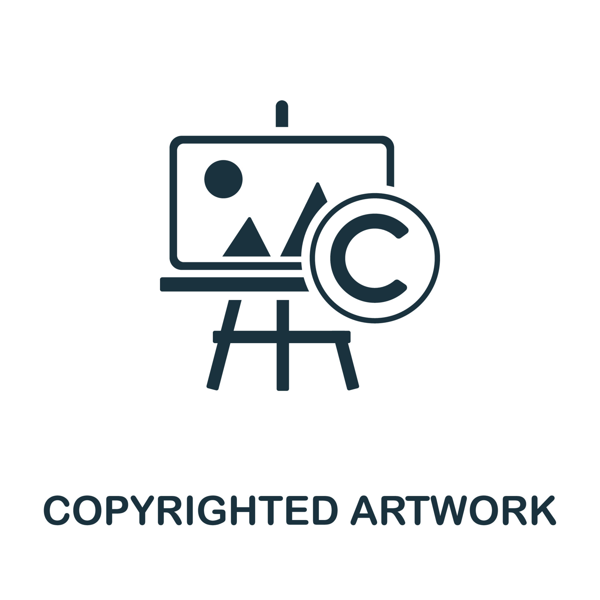 Copyrighted Artwork icon. Simple illustration from digital law