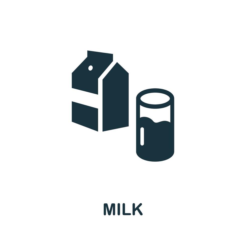 icono de leche. elemento simple de la colección de bebidas. ícono de leche creativa para diseño web, plantillas, infografías y más vector