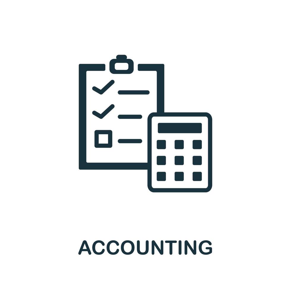 Accounting icon. Monochrome simple element from digital service collection. Creative Accounting icon for web design, templates, infographics and more vector