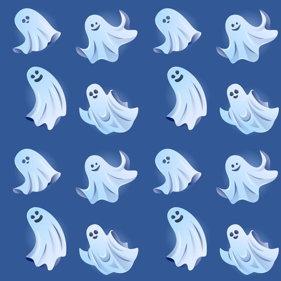 Vector seamless pattern with ghosts.